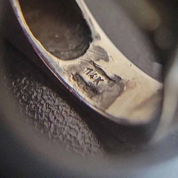 Vintage Unisex Ring Silver And 14kGold Ring - Picture 6 of 9